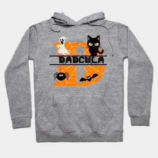 Dadcula Spider Web Funny Halloween Ghost Bat Black Cat Hoodie